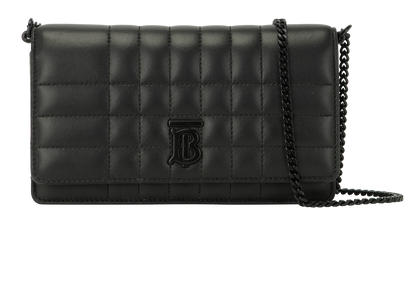 Lola Wallet On Chain, &pound;250, Handbags, Black, Leather, Front view